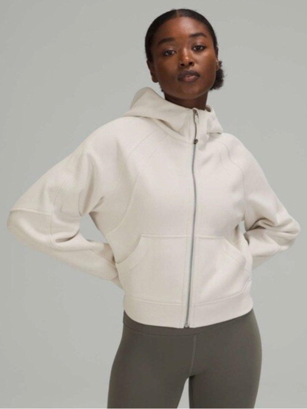 Scuba Oversized Full Zip - White Opal M/L